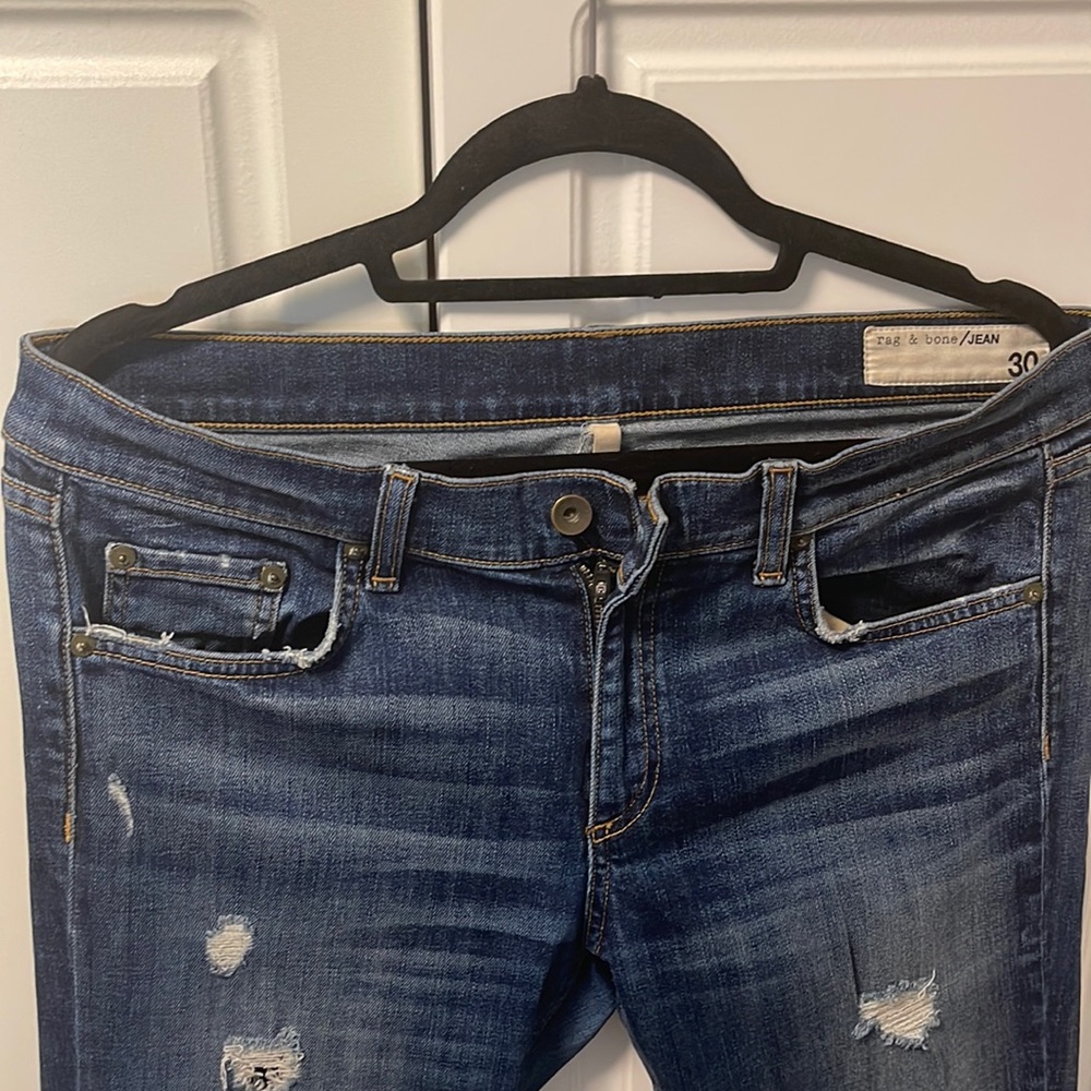 Great Rag and Bone jeans size 30 distressed and broken in